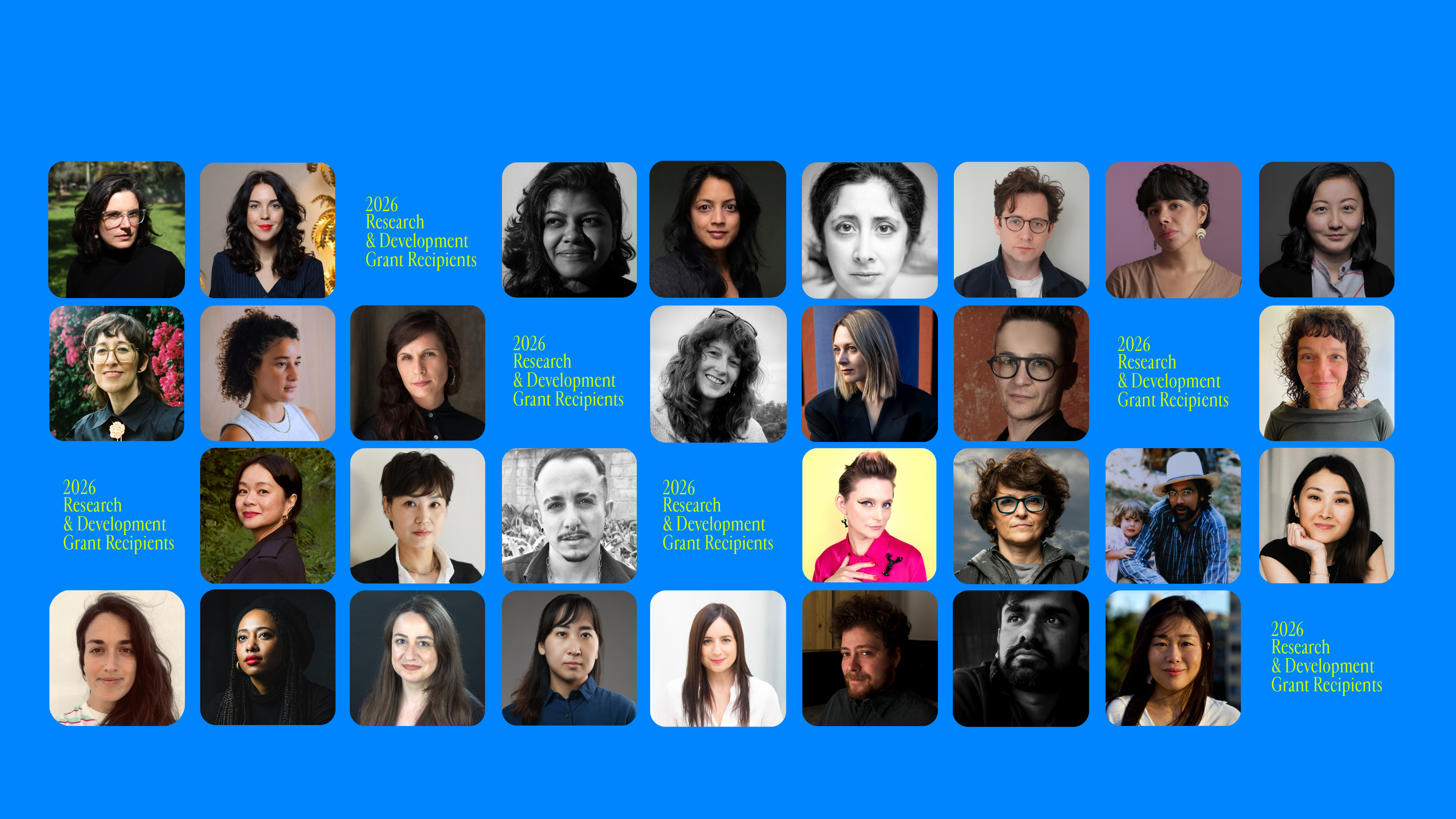 A graphic with the 26 faces of the 2026 R&D recipients