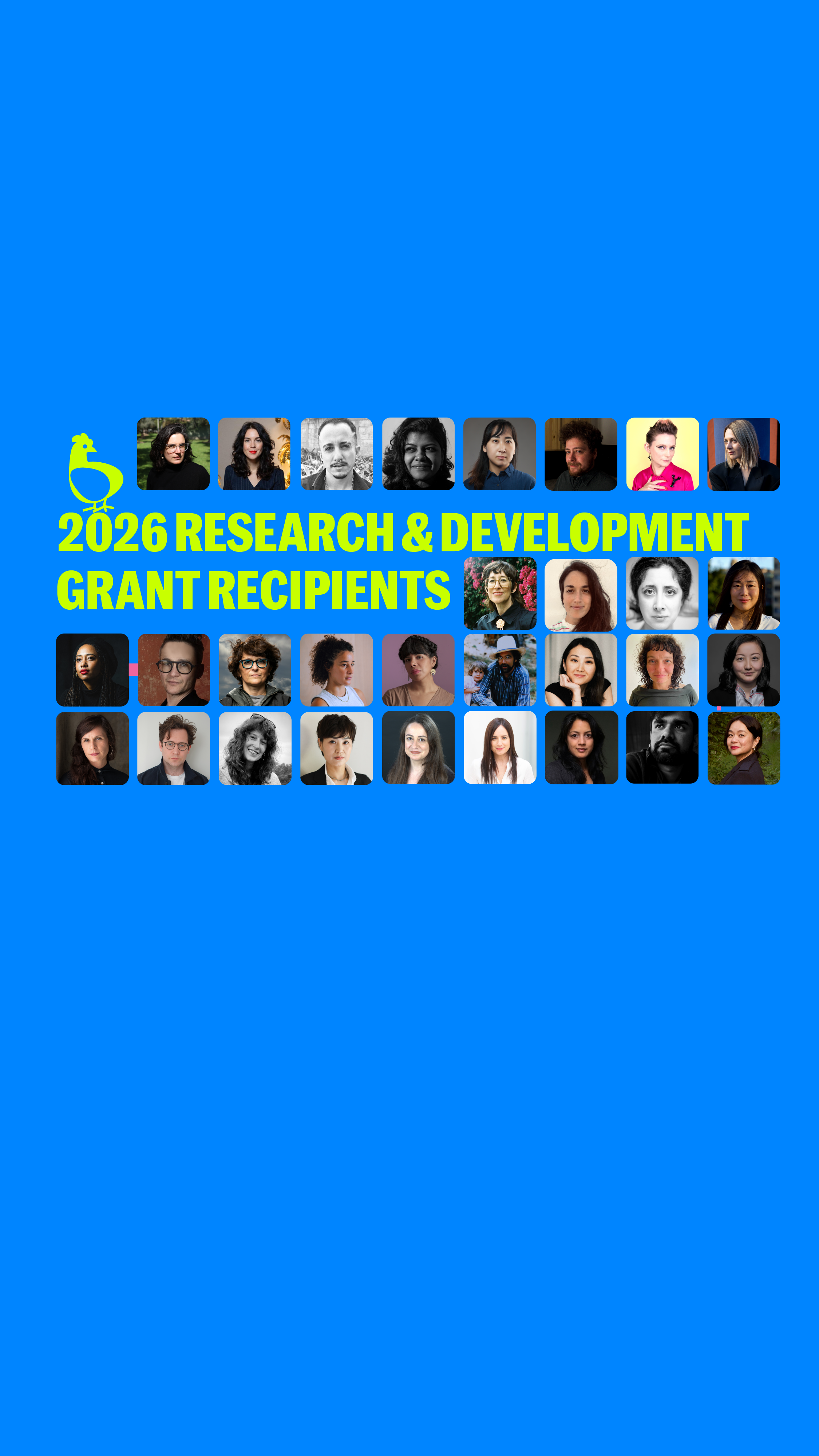 A graphic with the 26 faces of the 2026 R&D recipients